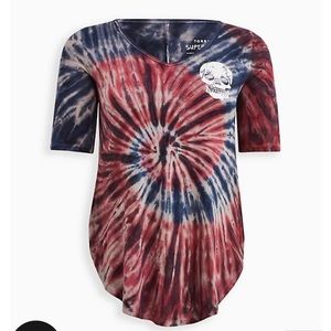 Torrid Favorite Super Soft Tunic Addicted Skull Tie-Dye - Size 2 - NWT
